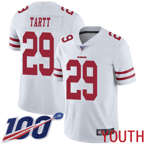 San Francisco 49ers Limited White Youth Jaquiski Tartt Road NFL Jersey #29 100th Season Vapor Untouchable